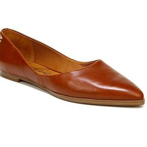 Zodiac HILL Leather Pointed Toe Slip On Ballet Flats Brown Womens Size 7.5